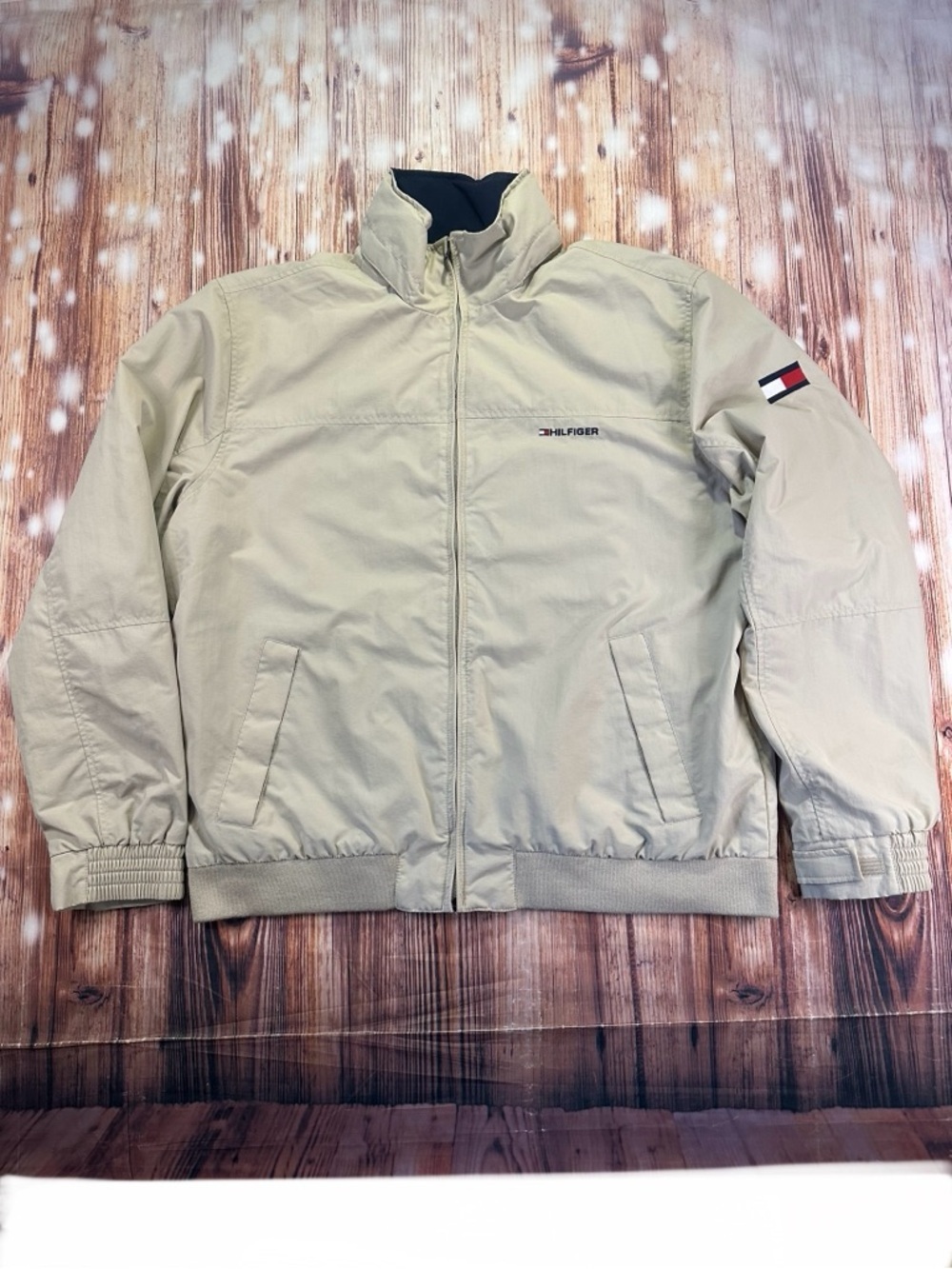 Tommy Hilfiger Men's Beige Full Zip Spell Out Yacht Hooded Jacket Size XXL - Picture 7 of 16